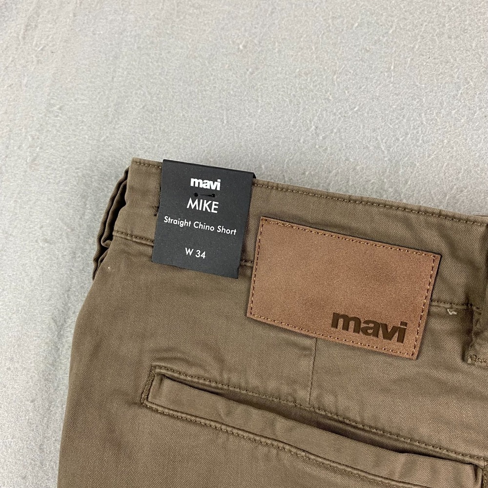 Mavi Mens Mike Chino Shorts 34 Relaxed Mid Rise Stretch Brown morel twill 11" - Picture 2 of 12